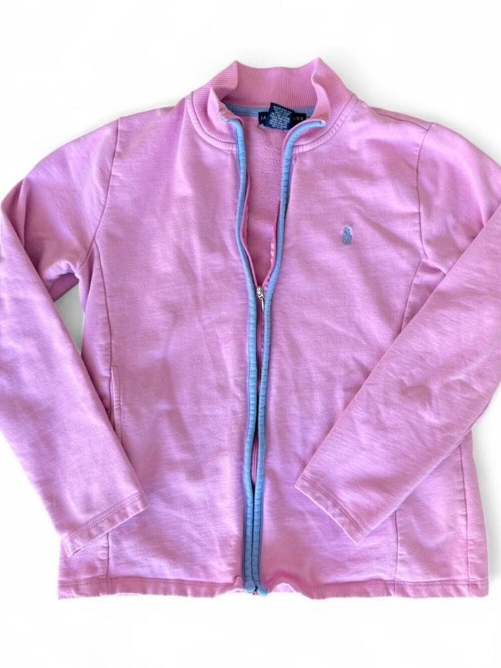 Pink Ralph Lauren zip up jacket with collar